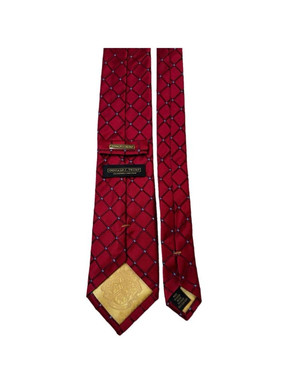 Donald J. Trump Signature Collection Men’s Tie Silk Red Gold Bar 59”